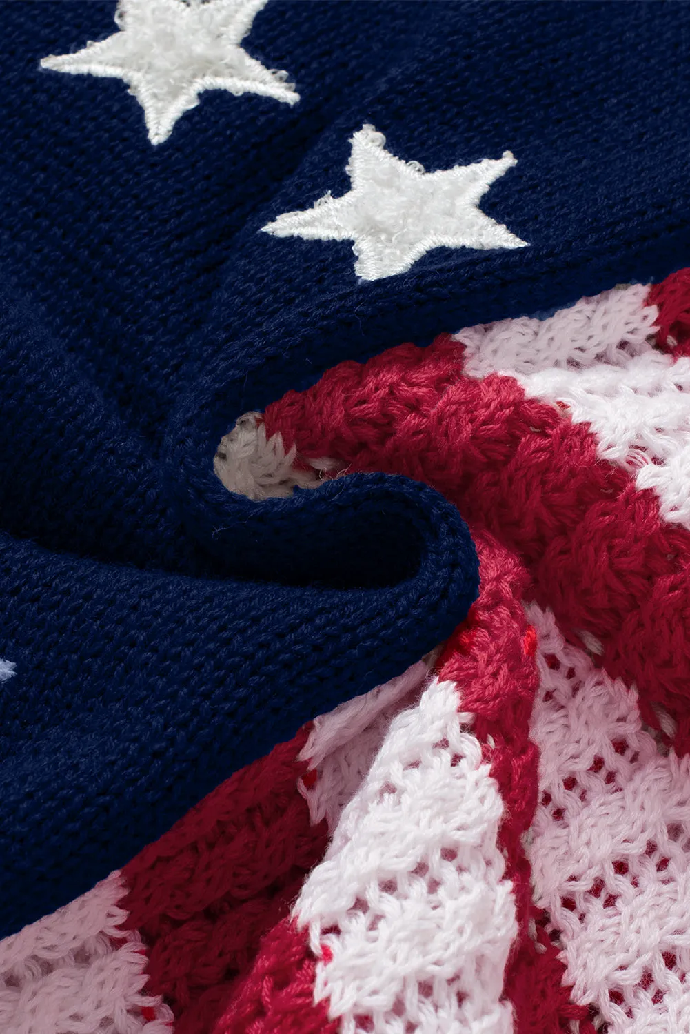 Stars Stripes Flag Pattern Knitted Tank
