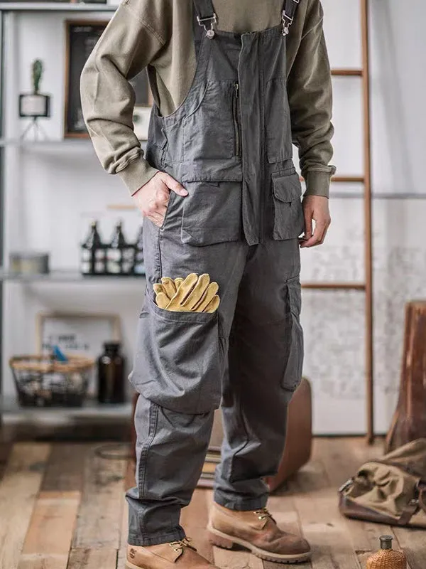 Straight Multi-Pocket Cargo Jumpsuit
