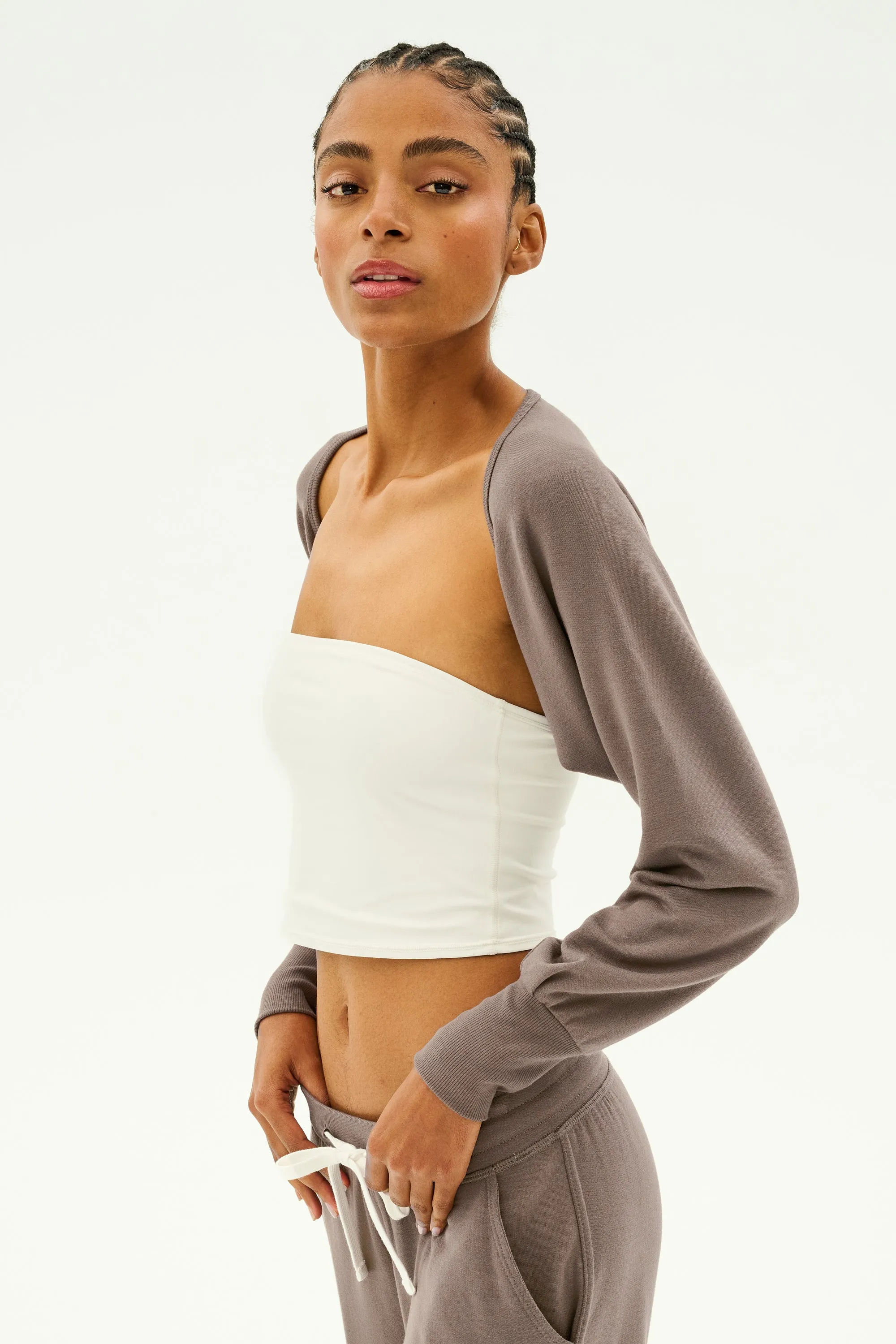 Sue Fleece Shrug - Lentil