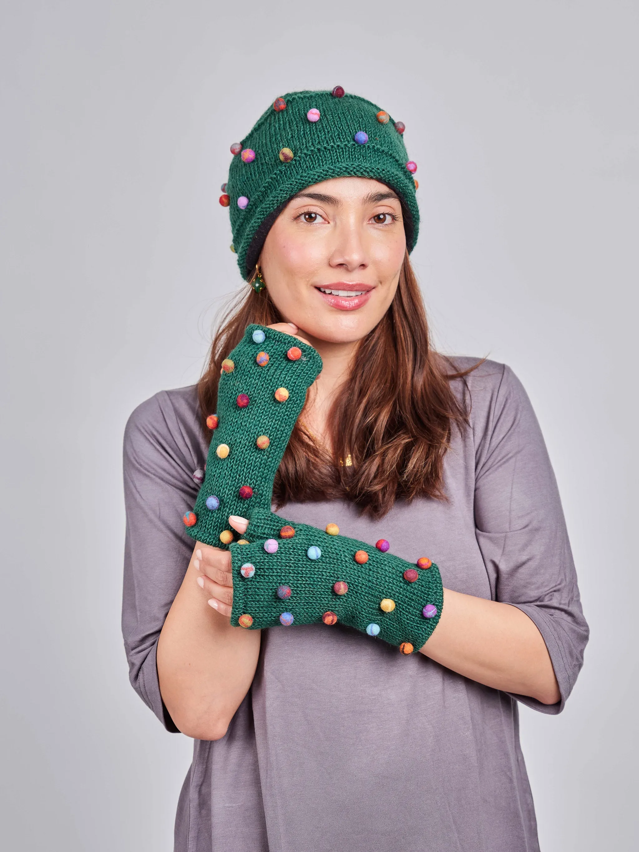Sugar Dot Beanie Set.