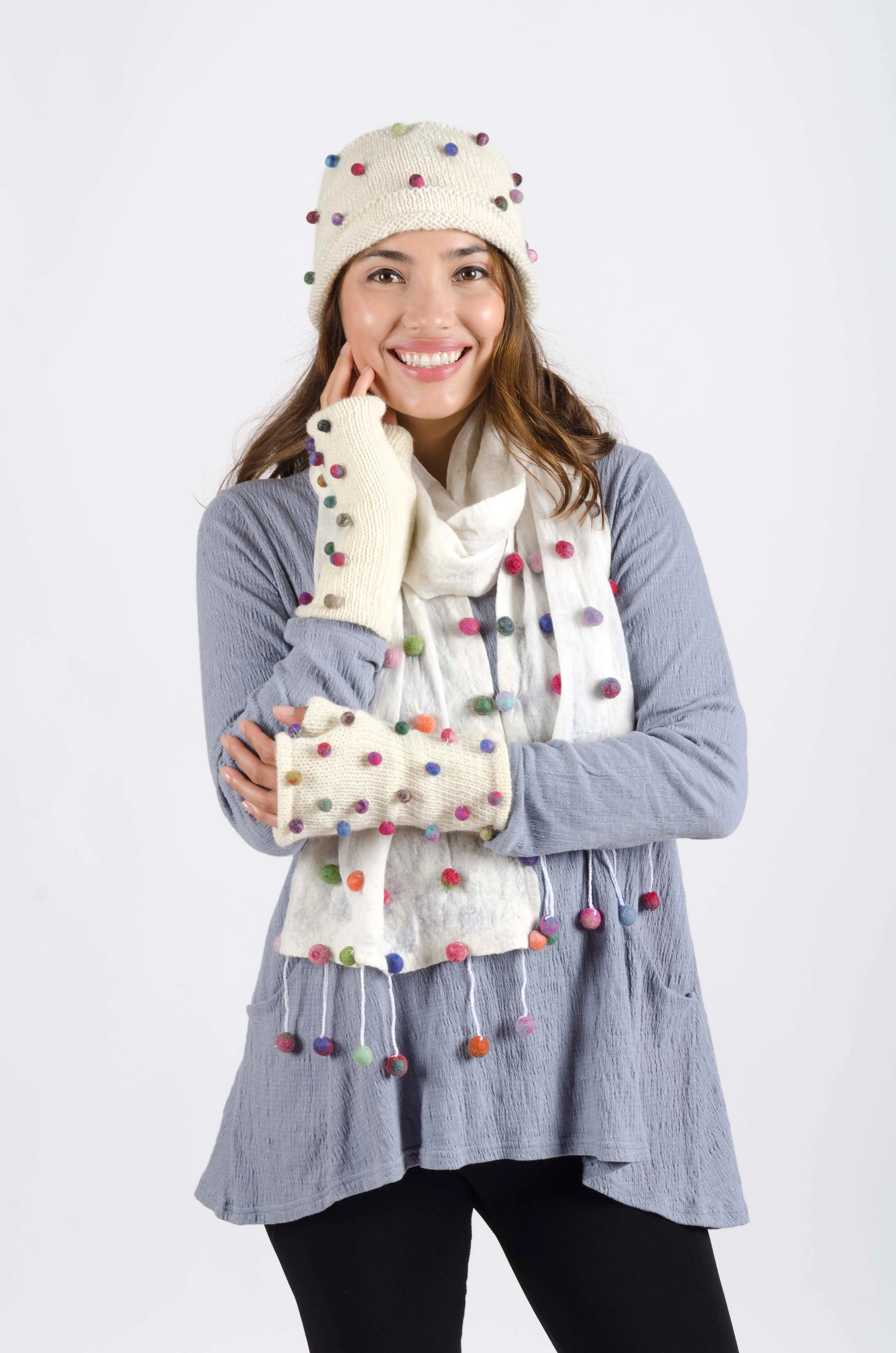 Sugar Dot Beanie Set.
