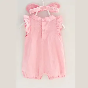 Summer Baby Girl Romper with Headband