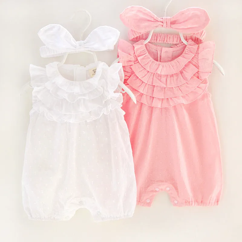 Summer Baby Girl Romper with Headband