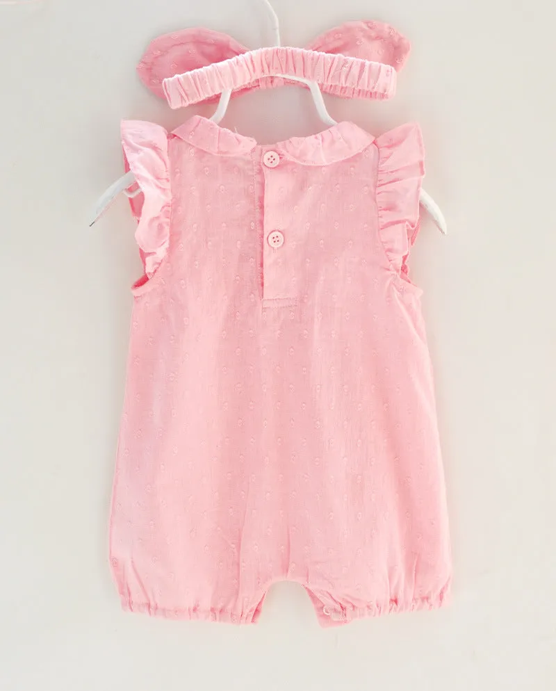 Summer Baby Girl Romper with Headband