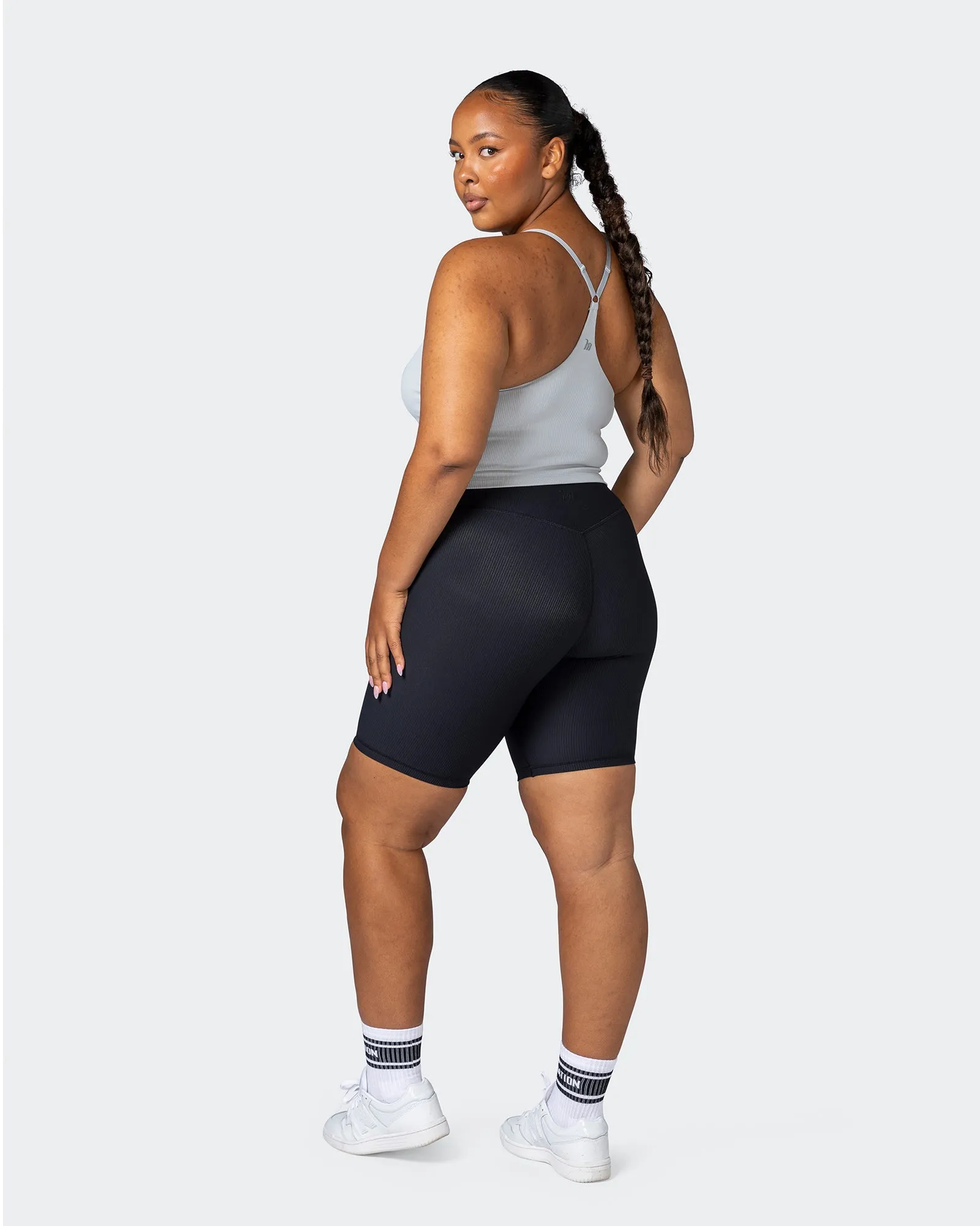 Summertime Rib Cropped Tank - Quiet Grey