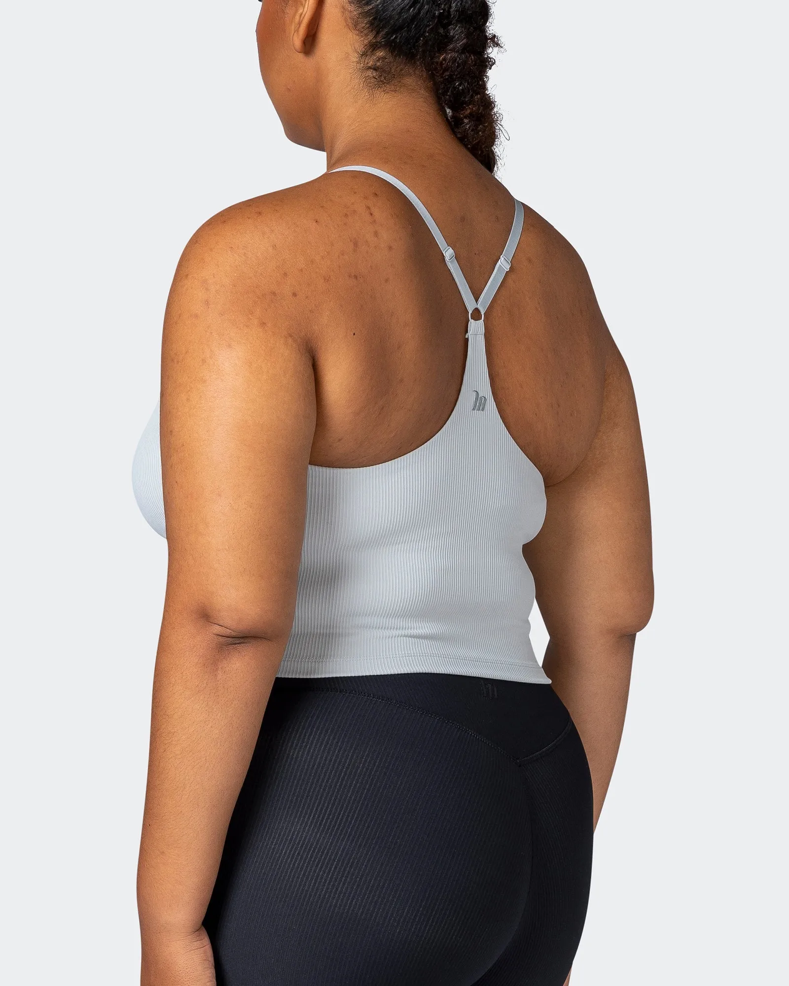 Summertime Rib Cropped Tank - Quiet Grey