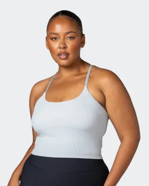 Summertime Rib Cropped Tank - Quiet Grey