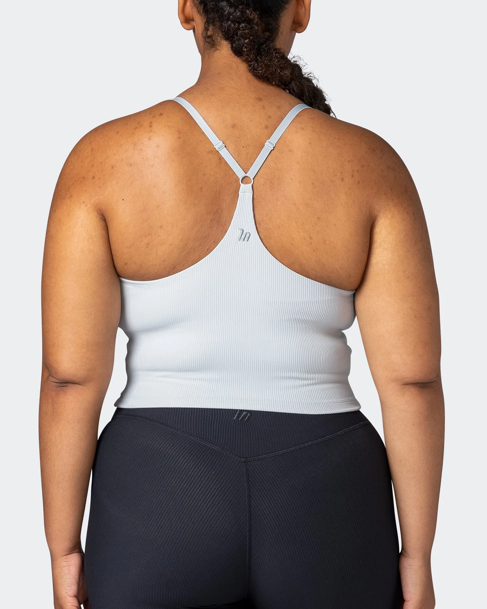 Summertime Rib Cropped Tank - Quiet Grey