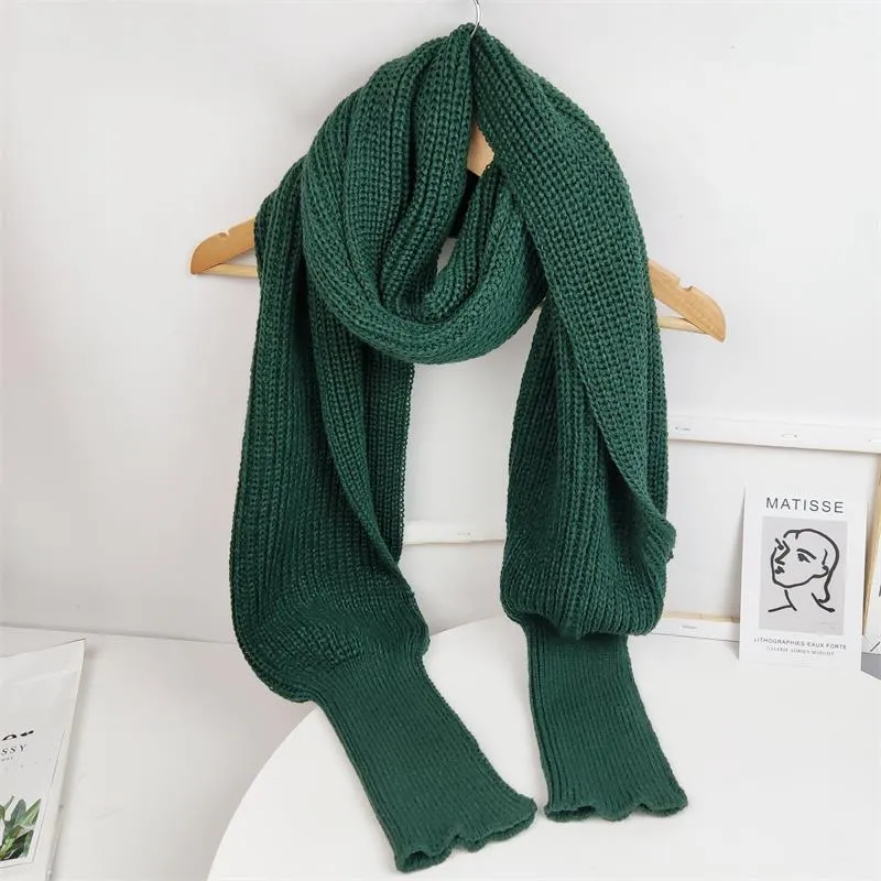 SupSindy European style Winter women long scarf with sleeves wool knitted scarves -Shawl High quality