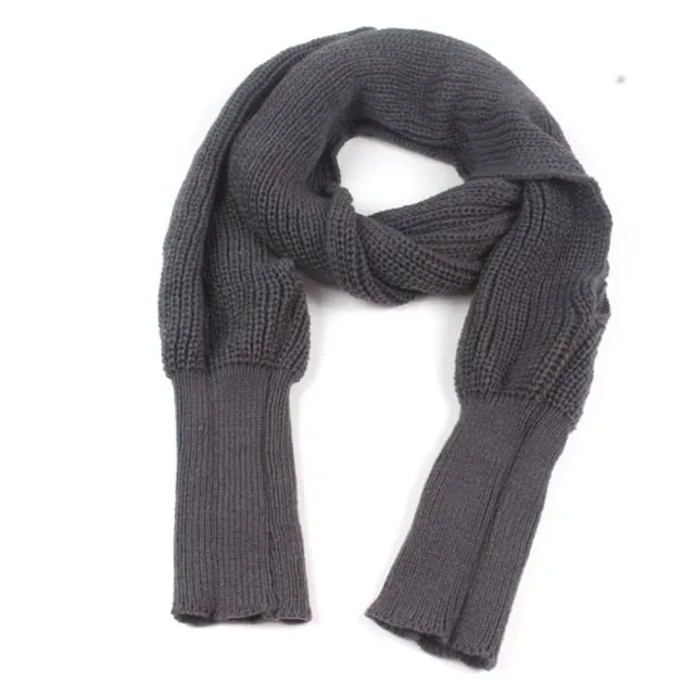 SupSindy European style Winter women long scarf with sleeves wool knitted scarves -Shawl High quality
