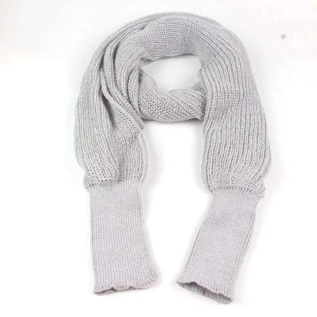 SupSindy European style Winter women long scarf with sleeves wool knitted scarves -Shawl High quality