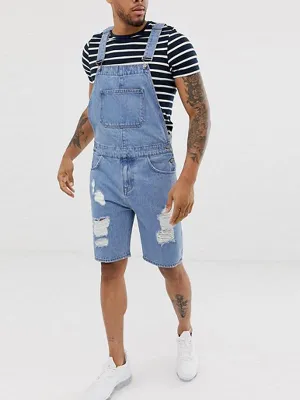 Suspender Denim Rompers