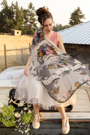 Take My Hand Scarf Shawl with Hummingbirds