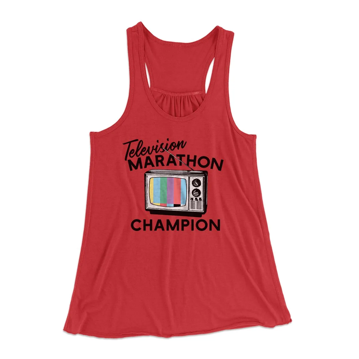 Television Marathon Champion Funny Women's Flowey Tank Top