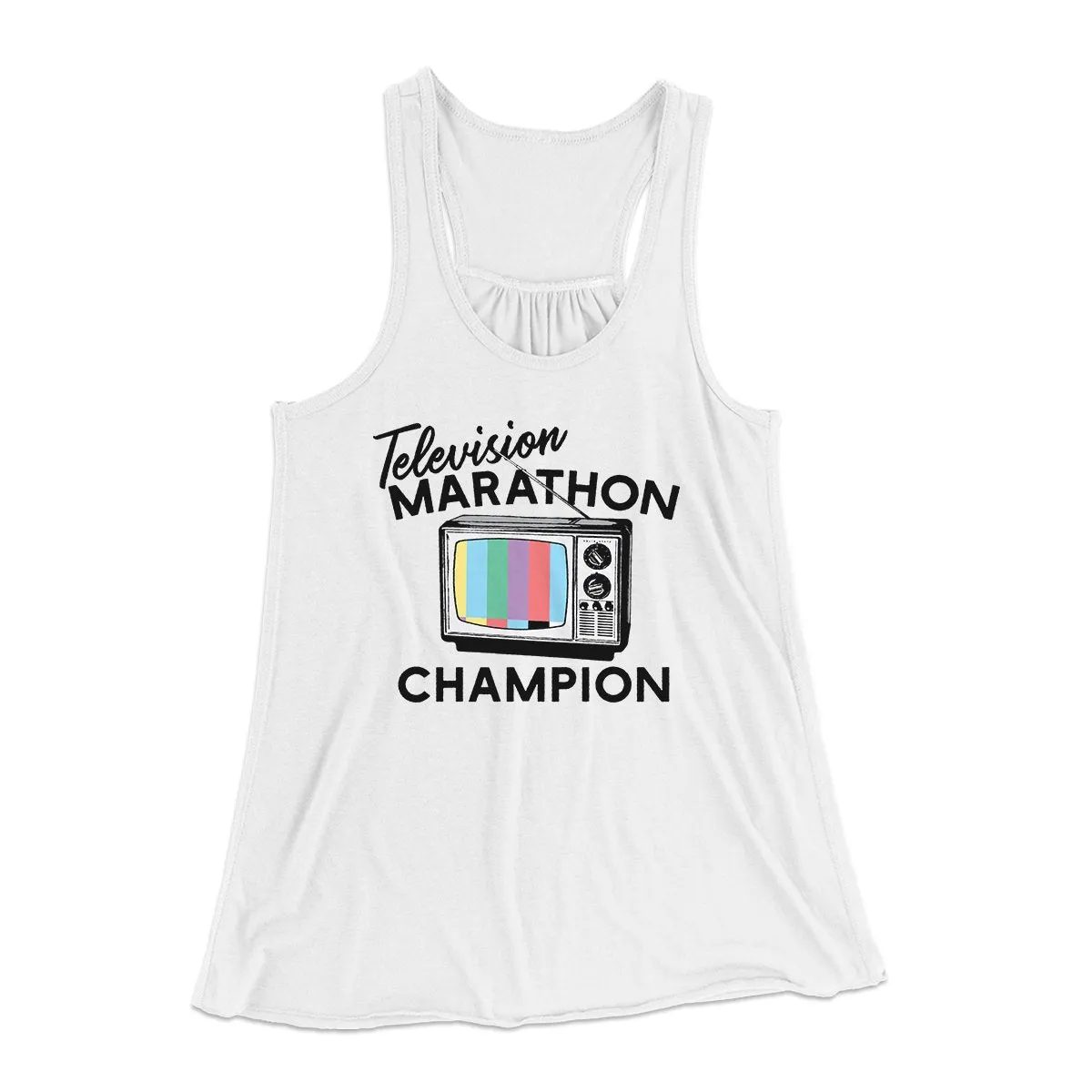 Television Marathon Champion Funny Women's Flowey Tank Top