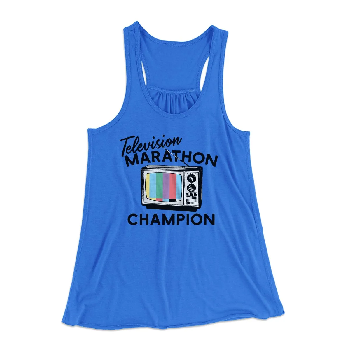 Television Marathon Champion Funny Women's Flowey Tank Top