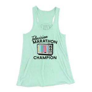 Television Marathon Champion Funny Women's Flowey Tank Top