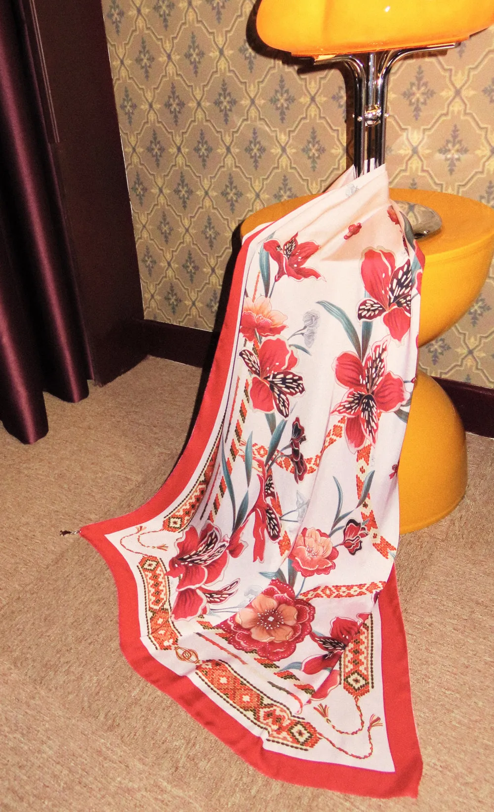The Friendship dUCk Satin Silk Shawl in Sunshine
