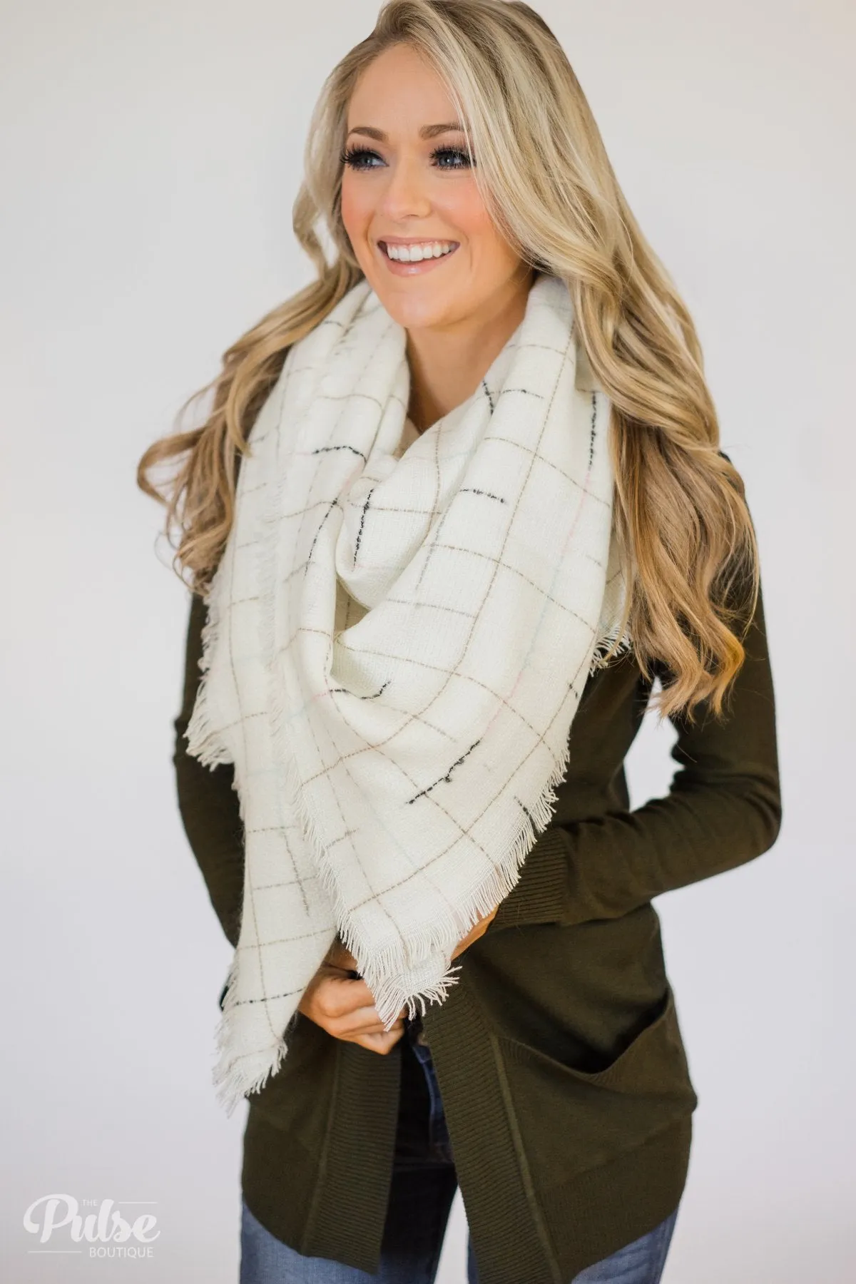 The Perfect Blanket Scarf- White