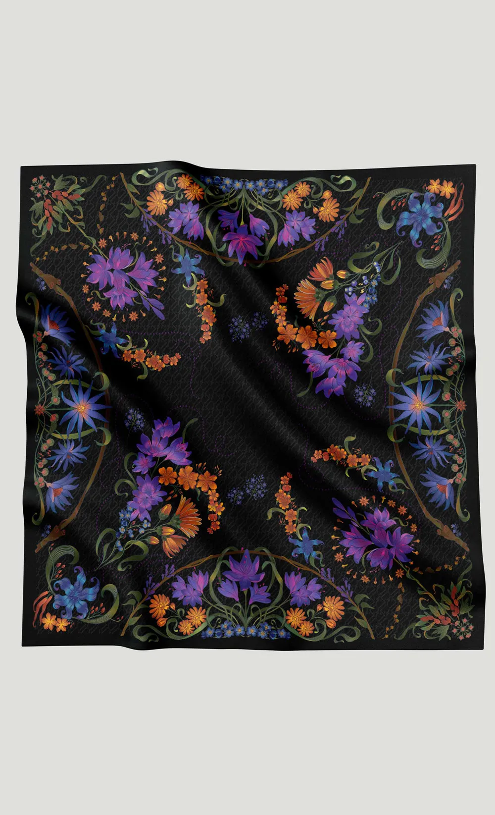The Spice dUCk Satin Silk Square Scarf in Saffron