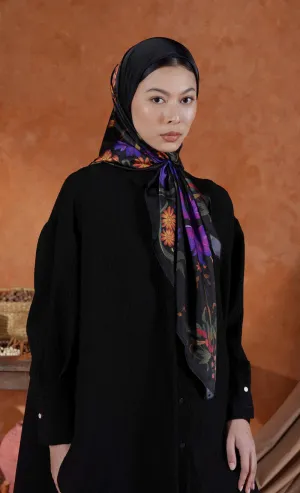 The Spice dUCk Satin Silk Square Scarf in Saffron