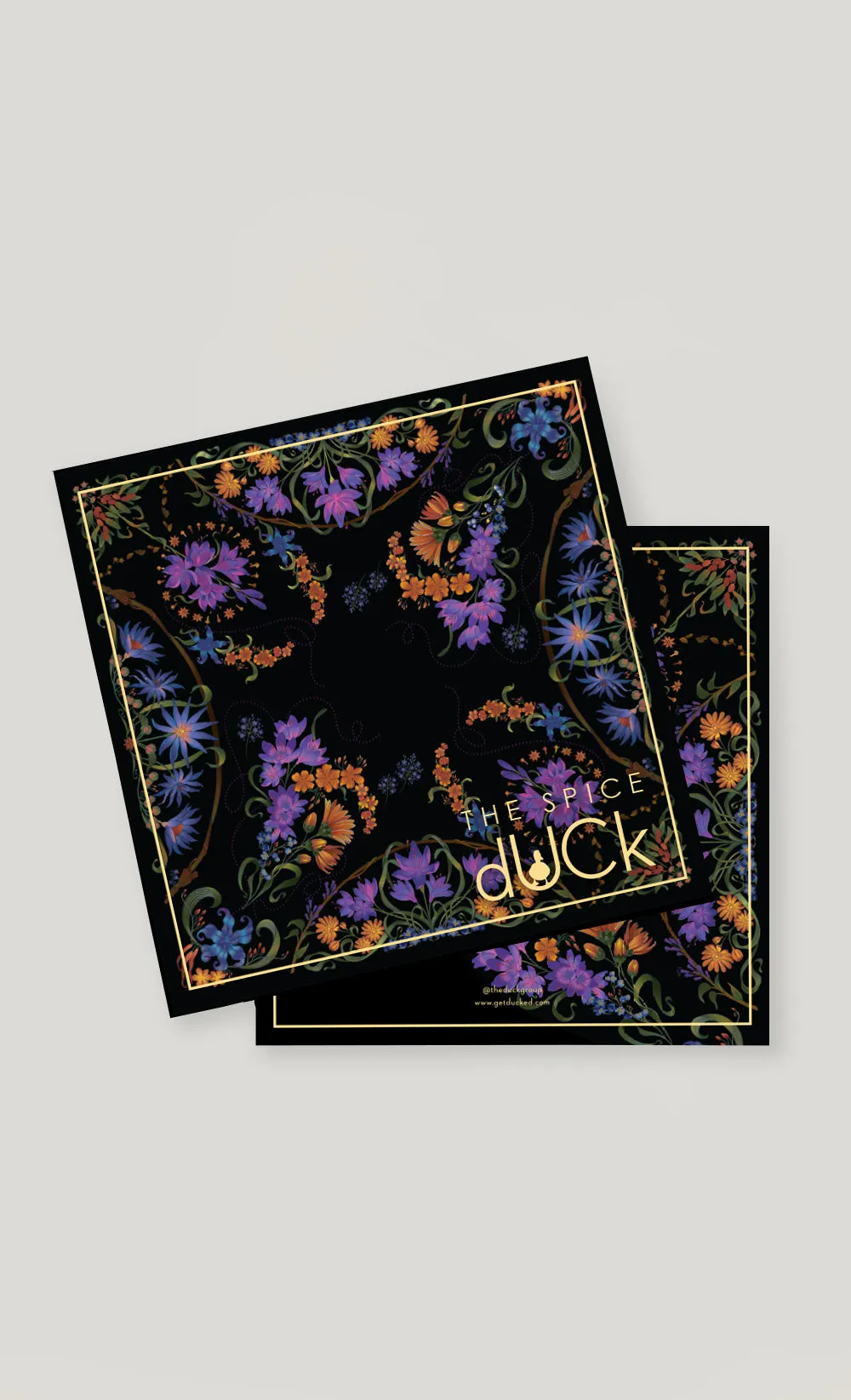 The Spice dUCk Satin Silk Square Scarf in Saffron