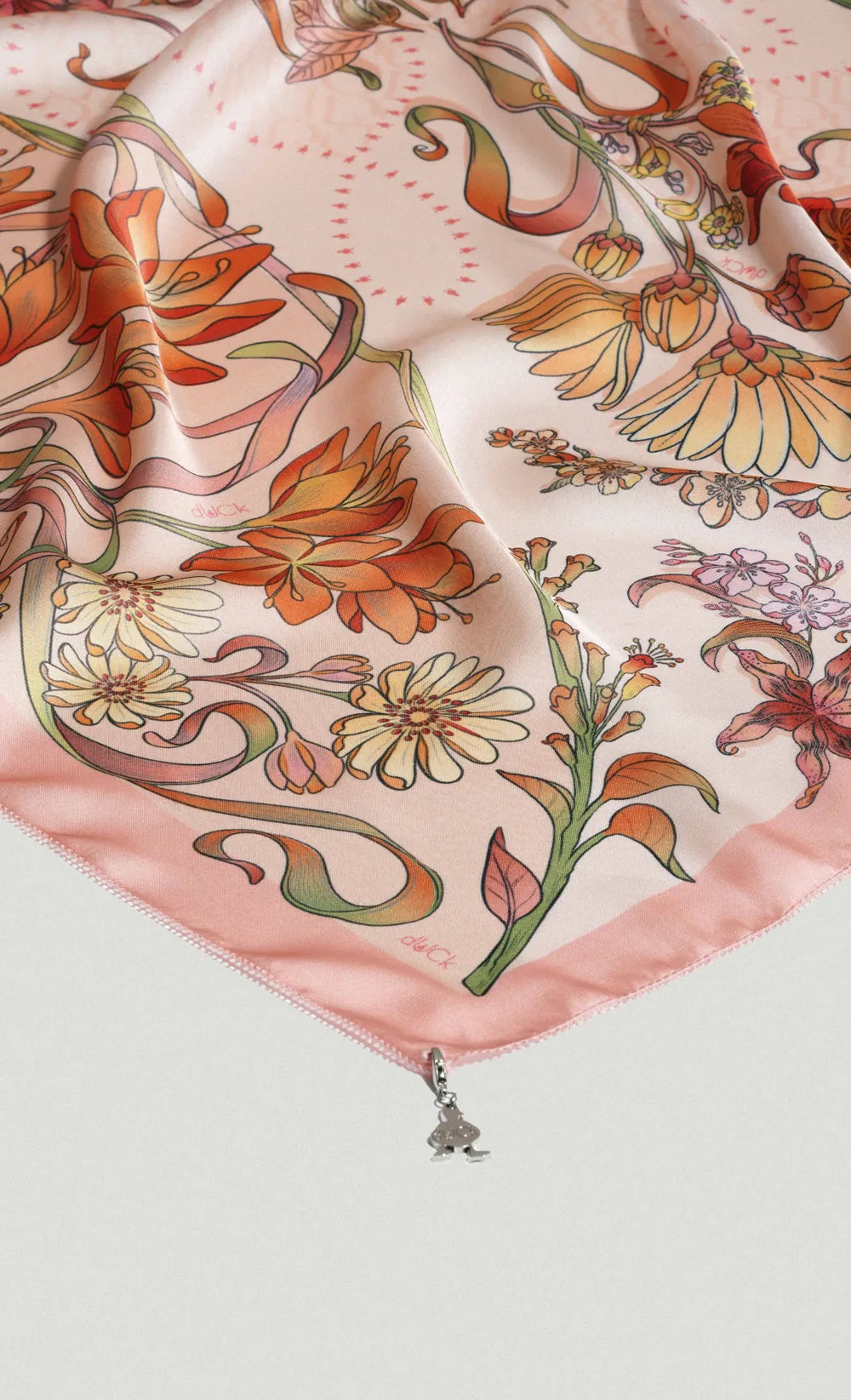 The Spice dUCk Satin Silk Square Scarf in Star Anise