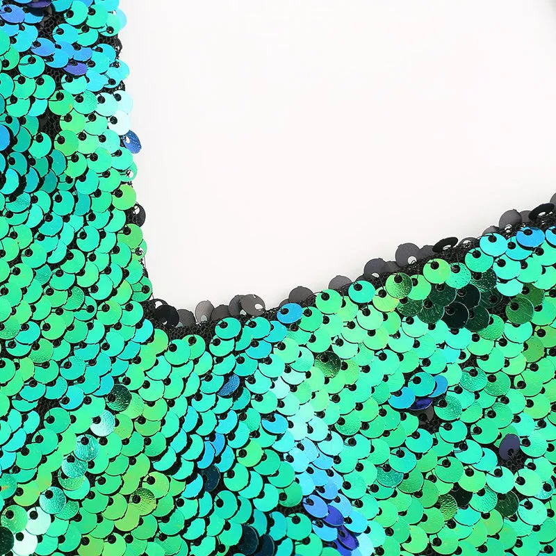 Top Fashion Sequins Sexy Navel Short Vest