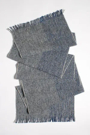 Tweed Emphasize Narrow Scarf - Double Blue