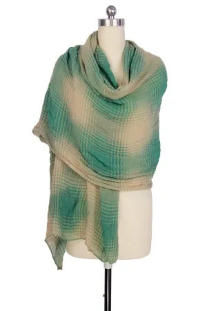 Two Toned Faded Plaid Scarf