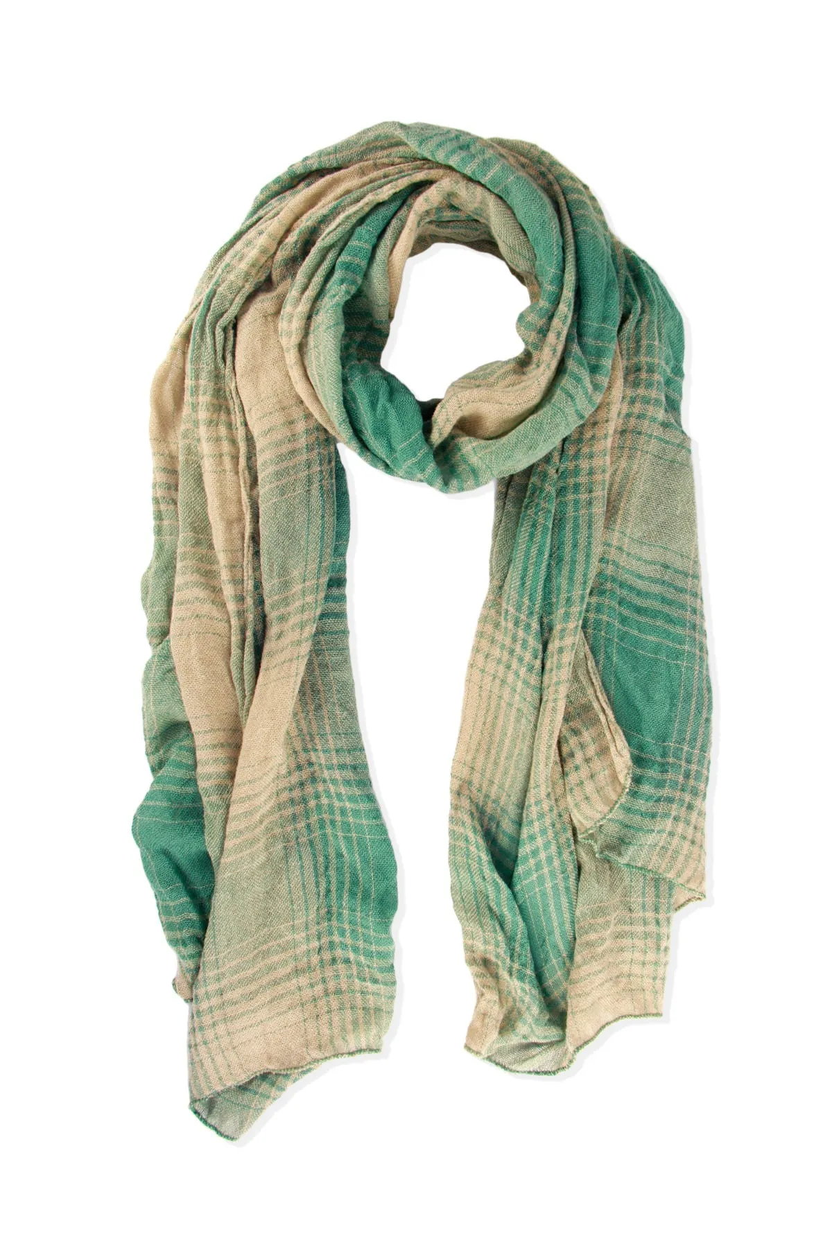Two Toned Faded Plaid Scarf