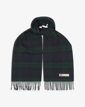 UK Wool Scarf - Shetland Tartan in Green