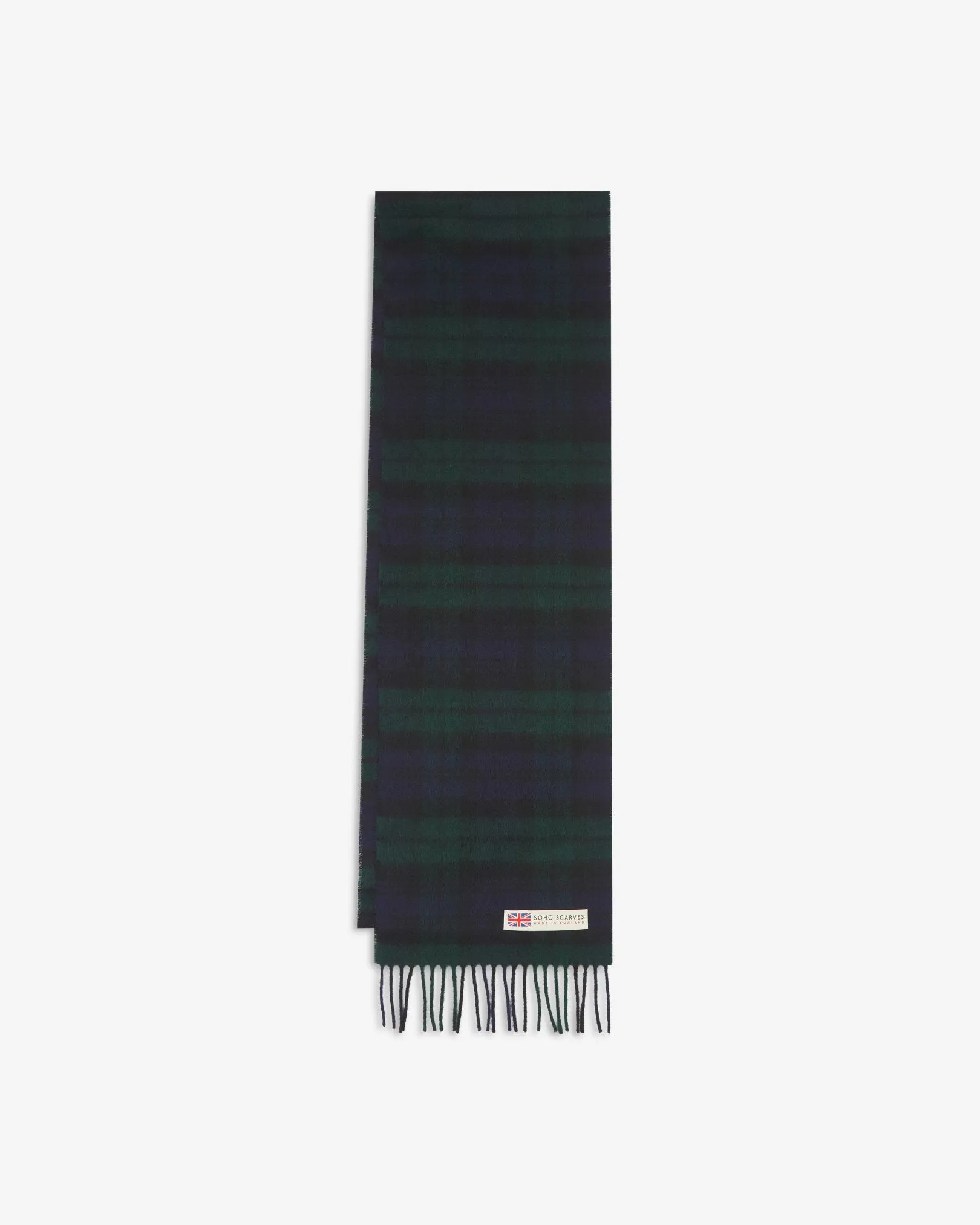 UK Wool Scarf - Shetland Tartan in Green