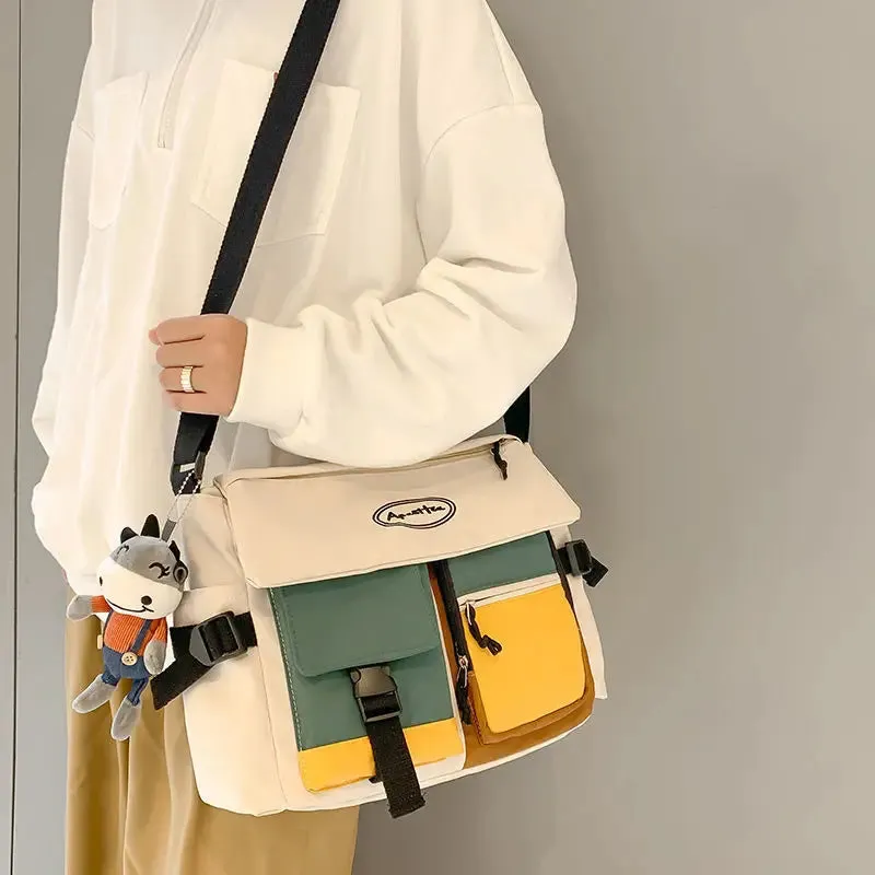 Uniwim Waterproof Nylon Women Messenger Bag Fashion Youth Men Ladies Fashion Shoulder Bag Student Female Crossbody Bags Satchels Pouch
