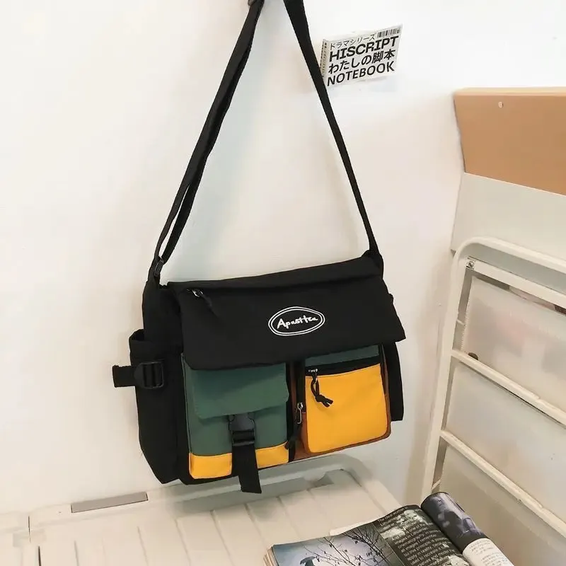 Uniwim Waterproof Nylon Women Messenger Bag Fashion Youth Men Ladies Fashion Shoulder Bag Student Female Crossbody Bags Satchels Pouch