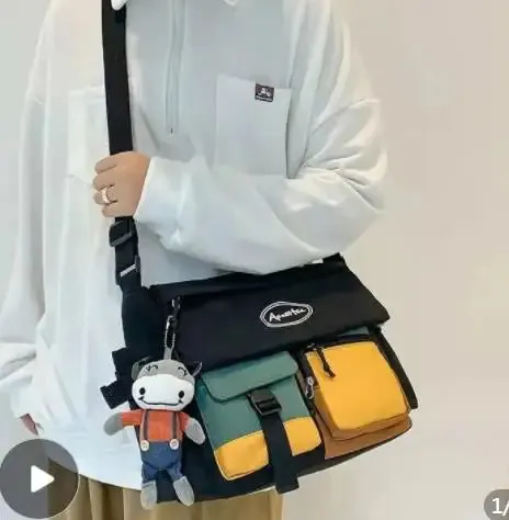Uniwim Waterproof Nylon Women Messenger Bag Fashion Youth Men Ladies Fashion Shoulder Bag Student Female Crossbody Bags Satchels Pouch