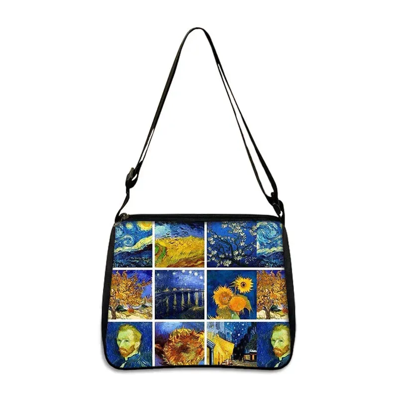Van Gogh Art Famous Paintings Handbag Women Shoulder Bags Oil Painting Starr Night / Mona Lisa Shopping Bag Canvas Tote Bags