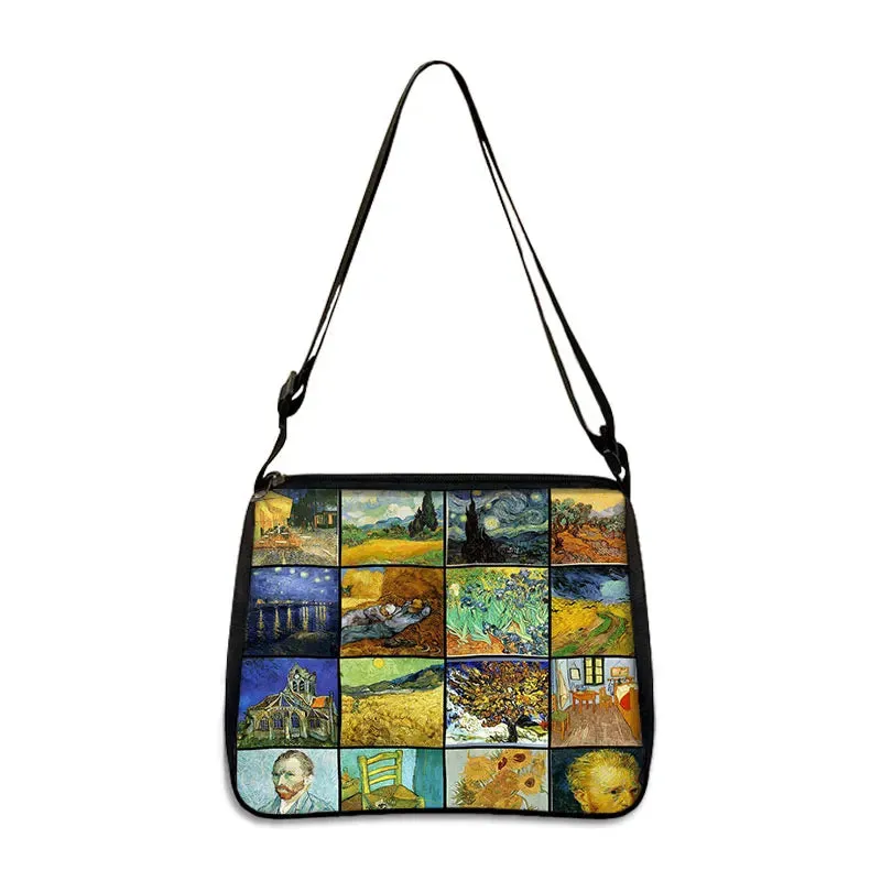 Van Gogh Art Famous Paintings Handbag Women Shoulder Bags Oil Painting Starr Night / Mona Lisa Shopping Bag Canvas Tote Bags