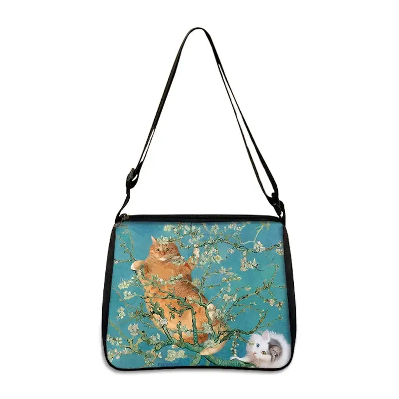 Van Gogh Art Famous Paintings Handbag Women Shoulder Bags Oil Painting Starr Night / Mona Lisa Shopping Bag Canvas Tote Bags