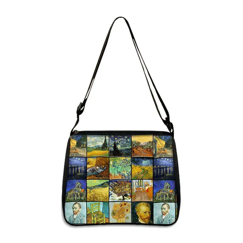 Van Gogh Art Famous Paintings Handbag Women Shoulder Bags Oil Painting Starr Night / Mona Lisa Shopping Bag Canvas Tote Bags