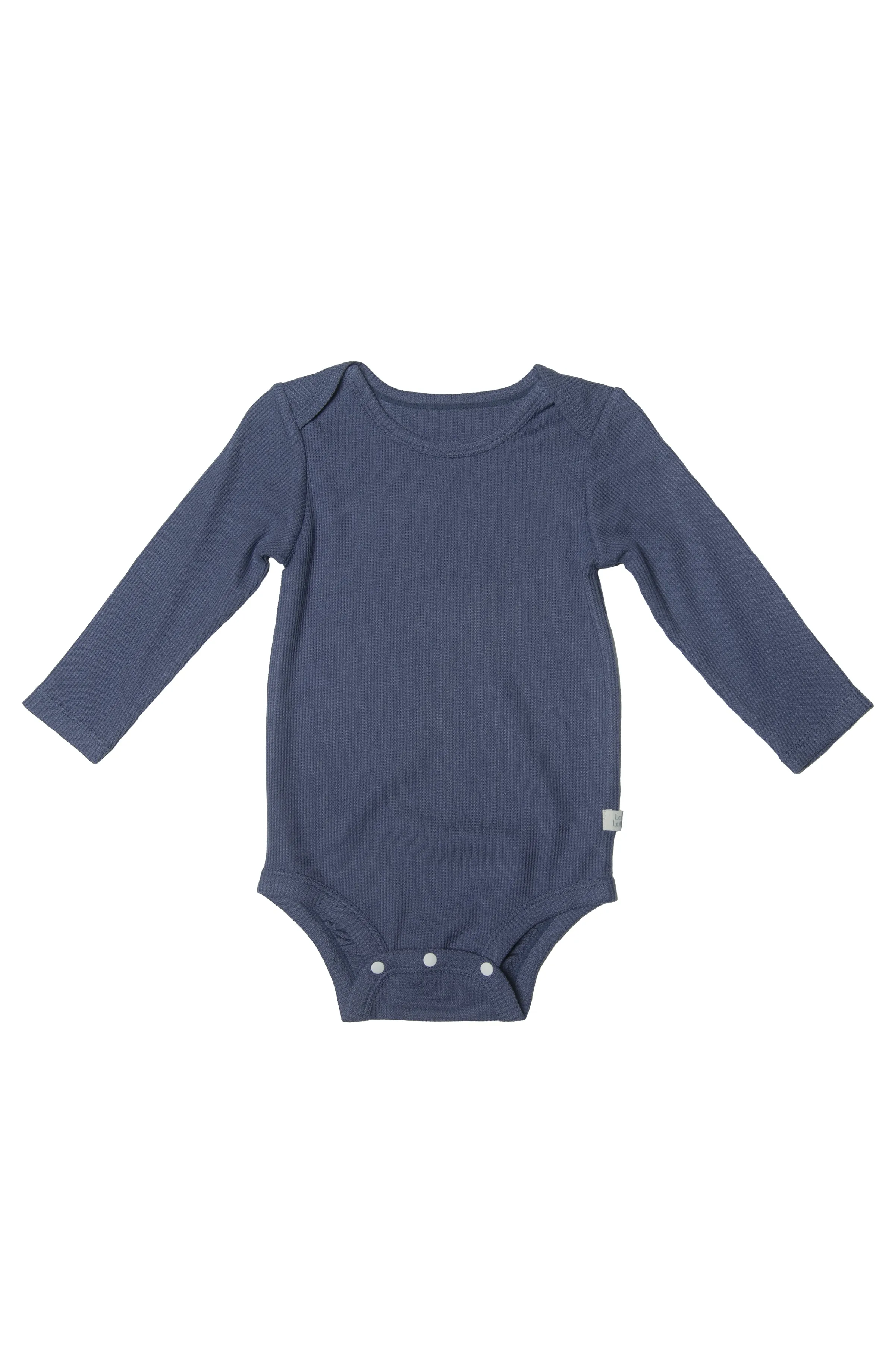 Waffle Long Sleeve Bodysuit - Denim Blue