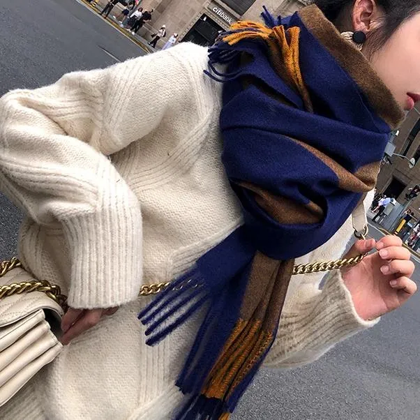 Warm Cashmere Thick Scarf Shawl Wrap for Women Ladies Girls 70x200