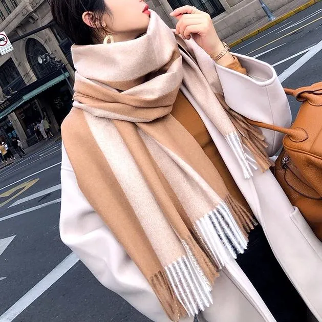 Warm Cashmere Thick Scarf Shawl Wrap for Women Ladies Girls 70x200