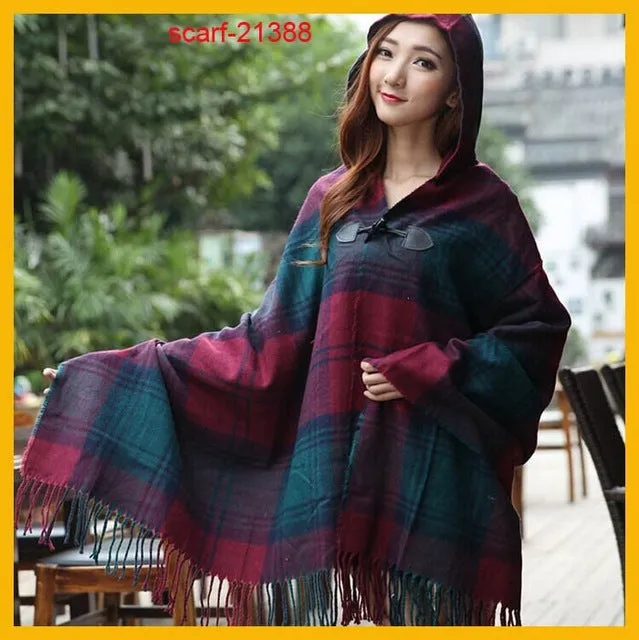 Warm Poncho Scarf Cape