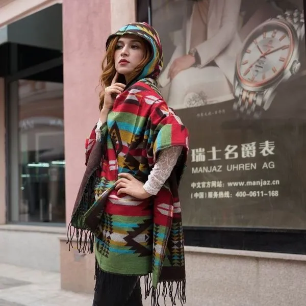 Warm Poncho Scarf Cape