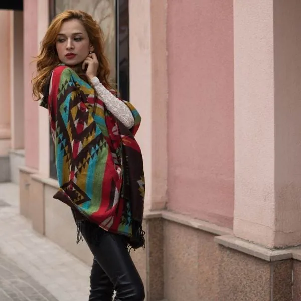 Warm Poncho Scarf Cape