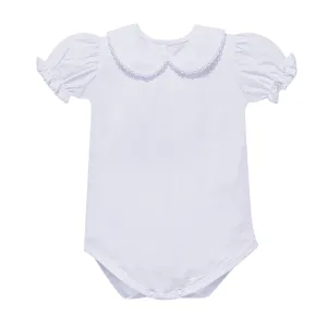White Picot Short Sleeve Onesie