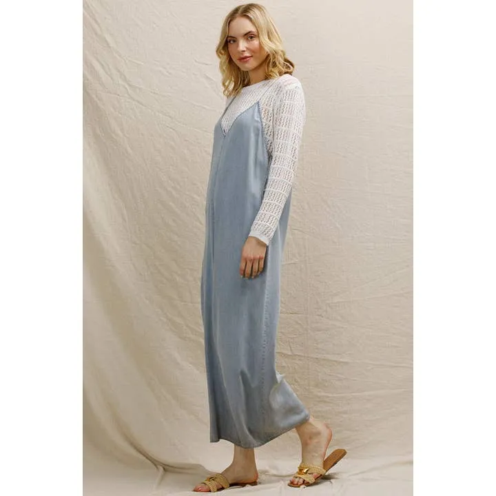 Wide Leg Denim Jumper