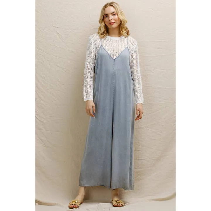 Wide Leg Denim Jumper