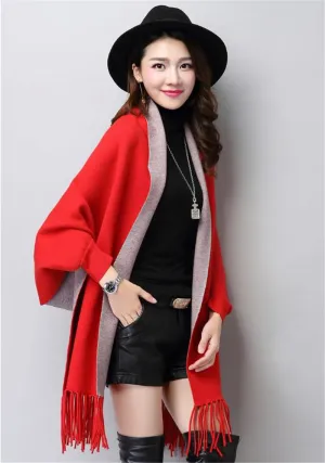 Winter Women Scarf Long Wrap Shawl Thick Warm Scarves Cotton Cashmere Wool Blended Poncho Solid Women's Scarf Cape with Sleeves